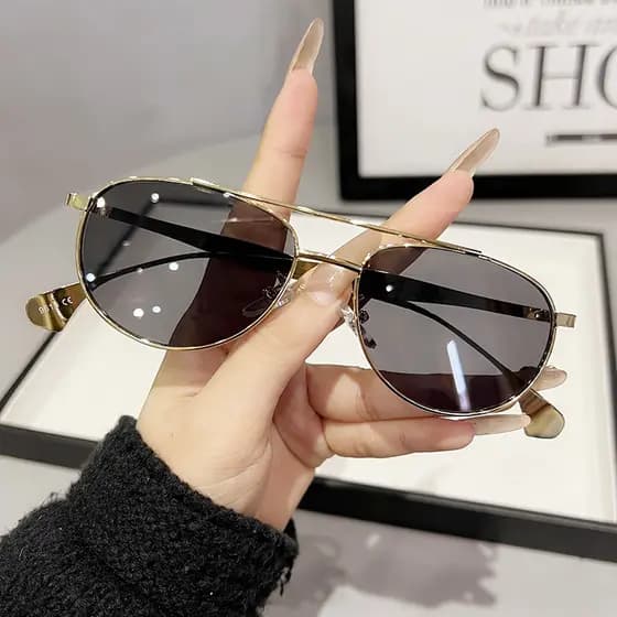 Óculos de sol feminino verão rosto redondo gm óculos High-End sentimento 2025 novo estilo na moda ins condução Anti-ultr