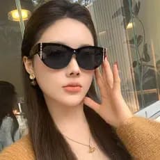 2025 novo estilo europeu americano moda olho de gato óculos de sol feminino High-End ins Anti-ultravioleta óculos de sol