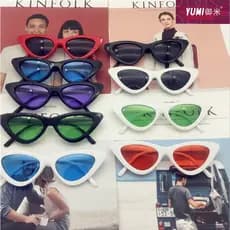 Yumi europeu americano Retro único influenciador ff Fengfan mesmo estilo óculos feminino triângulo olho de gato óculos d