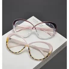 Novo estilo influenciador Anti-luz azul olho de gato óculos planos feminino na moda influenciador europeu americano meni