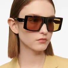 Europeu americano Retro estilo Punk quadrado grande quadro arroz prego óculos de sol feminino High-End sentir rosto redo
