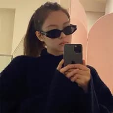 Versão coreana influenciador rosto pequeno mais magro olhar olho de gato óculos de sol feminino estrela jennie forma côn