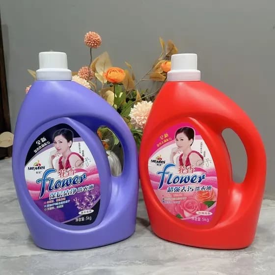 Yuemei 5kg detergente para a roupa limpeza profunda remover manchas rosa lavanda fragrância Floral pacote familiar barri