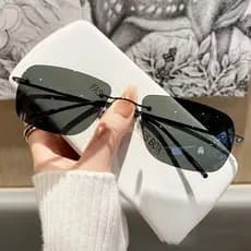 Óculos de sol polarizados masculino High-End cisne classe sem moldura ouro borda fina óculos de sol moda condução equita