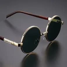 Óculos de sol de vidro cristal masculino condução dedicado redondo Retro estilo Punk óculos mestre condução óculos de so
