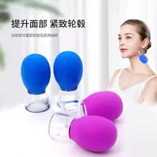 Dispositivo de caminhada facial levantamento de tendão facial Cupping massagem meridiano dragagem Silicone vácuo copo ra