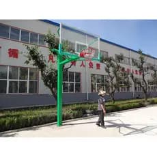 Tubo quadrado subterrâneo suporte de basquete fixo suporte de basquete padrão suporte de basquete escola ao ar livre sup