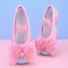 Crianças sapatos de dança crianças arco-íris anjo Ballet sola macia prática meninas dança chinesa desempenho gato garra
