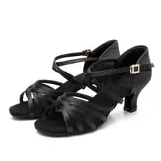 Seda feminino adulto sapatos de dança latina sola macia profissional padrão nacional competição dança Social salto alto