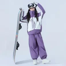 Terno de esqui feminino folheado à prova d'água engrossado totalmente laminado profissional terno de neve calças superio