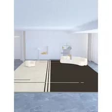 Círculo velo tapete sala de estar 2024 novo estilo High-End sentimento descartável limpável quarto tapete moderno simple