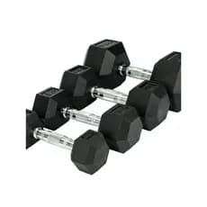 Haltere Hexagonal emborrachado de aço puro, equipamento comercial de ginástica para casa, galvanoplastia sólida, grande