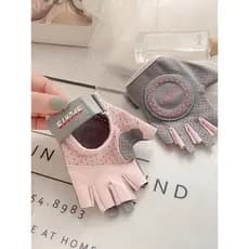 Luvas de Fitness feminino gelo seda meio dedo esportes antiderrapante resistente ao desgaste anti-casulo equipamentos de