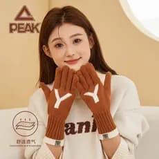 Escolha carta luvas de lã de malha feminino inverno ao ar livre ciclismo pulseiras estendidas manter quente tela toque S