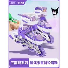 Meca x Kuromi Patins infantis para bebês meninas patins patins Sanrio Kuromi