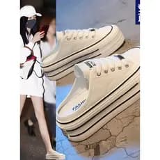 Influenciador Baotou Chinelos Femininos Desgaste Exterior 2025 Novo Estilo Sapatos de Malha de Sola Grossa All-Match Mod