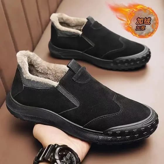 [Espessamento de forro de lã de inverno] Sapatos de proteção do trabalho masculinos desodorante respirável sapatos de co