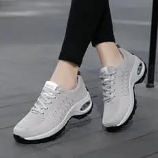 Outono sapatos femininos de sola grossa sapatos esportivos de sola macia leve senhoras tênis de corrida malha respirável