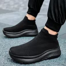 Dedo do pé largo casal sapatos esportivos feminino meias elásticas sapatos masculinos deslizamento-em sola macia antider