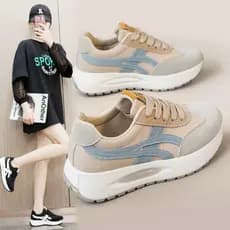 2025 outono novo estilo Forrest Gump sapatos femininos tênis respiráveis de sola grossa aumentando antiderrapante All-Ma