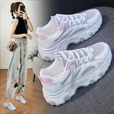 Sapatos papai de venda quente femininos 2026 primavera novo estilo estudante sapatos esportivos femininos de sola grossa