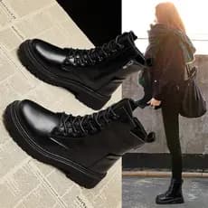 Ins Trendy Martin Botas Mulheres 2025 Outono Novo Estilo Britânico Botas Curtas de Sola Grossa Antiderrapante Influencia