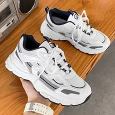 Outono sapatos masculinos 2025 novo estilo malha respirável estudante esportes lazer correndo desodorante juventude papa