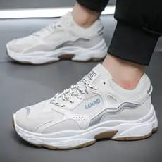 Sapatos masculinos primavera malha respirável 2026 novo estilo de sola grossa aumentando na moda All-Match Casual pai sa