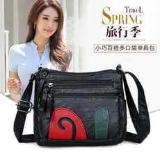 2024 novo estilo lavado couro macio Diagonal Mini bolsa feminina simples Casual bolsa de ombro moda All-Match Multi-cama