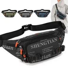 2025 verão grande capacidade à prova dwaterproof água náilon pano bolsa de cintura masculina saco do telefone móvel laze