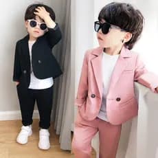 Outono inverno moda infantil terno versão coreana bonito menino terno de duas peças Casual roupas infantis vestido de me