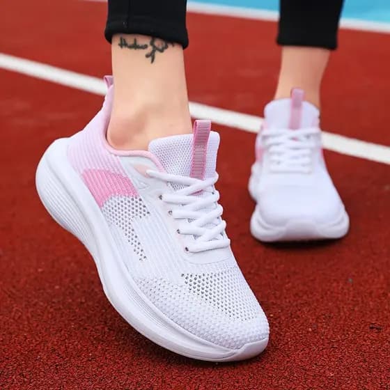 All-Match tênis de corrida feminino estilo quente verão malha respirável sapatos femininos casuais leve absorção de choq