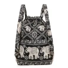 Mochila feminina com cordão e bolso, esportes ao ar livre, mamãe, grande capacidade, bolsa de pano com punho, mochila le