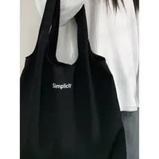 2025 novo estilo preto estudante Commuter Tote lona versão coreana capacidade feminina um ombro portátil compras grande