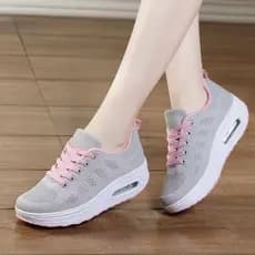Sapatos femininos malha respirável sapatos esportivos sapatos casuais de sola grossa sapatos de balanço feminino viagem
