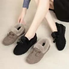 W inverno velho pequim sapatos de pano sapatos de algodão sapatos de pele forro de lã engrossado quente antiderrapante i