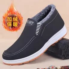 Inverno velho pequim sapatos de pano sapatos de algodão forro de lã masculino engrossado quente antiderrapante pai sapat