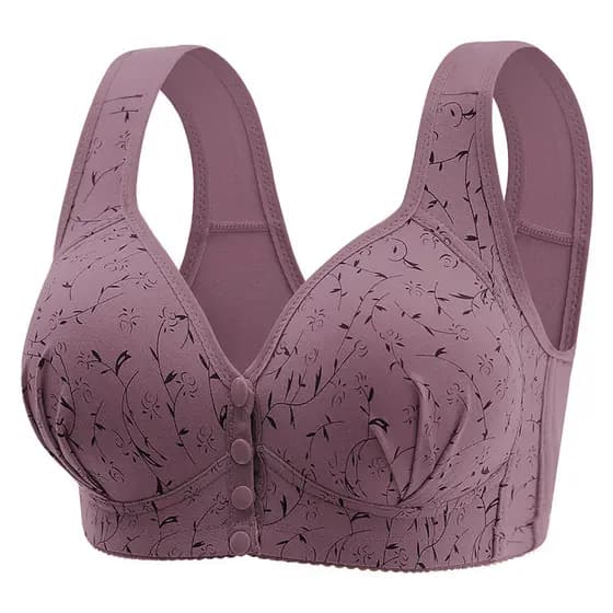 Sutiã para idosos de meia-idade, fivela frontal, copo fixo, tamanho grande, peitos sem anel de aço, colete mãe, estilo r
