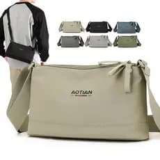 Versão coreana saco de pano mensageiro das mulheres dos homens mesmo estilo bolsa de ombro moda saco de pano de náilon M
