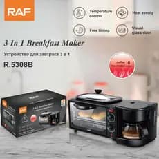 Casa três-em-um forno de café torradeira multi-função automática multi-fogão caixa Mini forno elétrico omelete