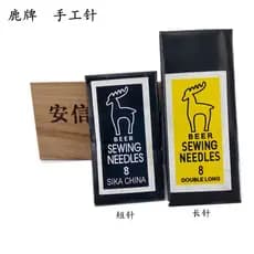 Agulha artesanal de marca de cervo, agulha artesanal de ponto cruz, agulha de nariz grande, agulha curta de cervo preto,