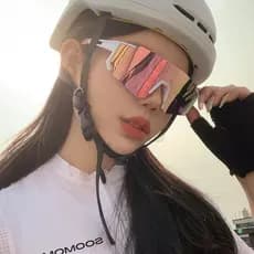 Novo influenciador ciclismo óculos à prova de vento montanhismo óculos de sol feminino correndo esportes ao ar livre pol