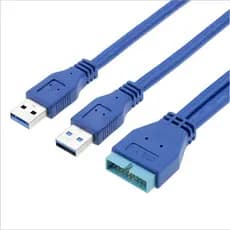 Cabo adaptador USB Placa-mãe de mesa Extensão de dados de alta velocidade Interface 20P Cabo adaptador USB de 0.25 m Pla