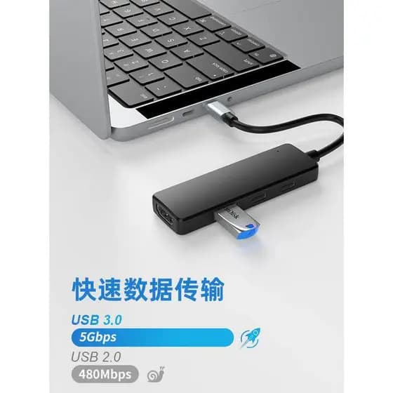 TYPE-C One para quatro 4K HD HDMI com PD 100W Carregamento USB 3.0 Estação de acoplamento de transmissão de dados HUB