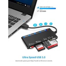 Leitor de cartão multifuncional USB 3.0 transfronteiriço Leitor de cartão USB 7 em 1 CF/XD/MS/SD/TF