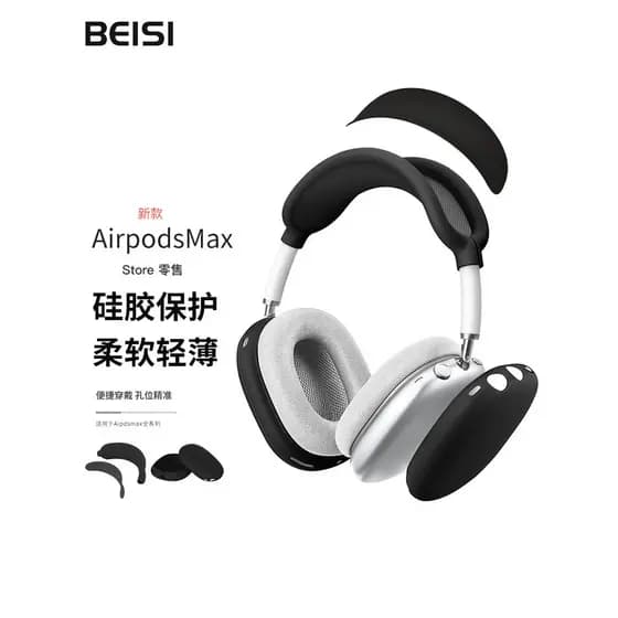 Beisi Adequado para AirPodsMax Capa protetora para fone de ouvido Apple Capa protetora para feixe de cabeça Horizontal F