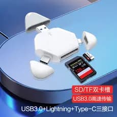 Adequado para leitor de cartão de celular Apple 15 Universal 15pro Câmera SLR três em um Cartão SD Cartão de memória TF