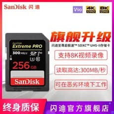 Cartão SD Sandi 256G Cartão de memória 300 MB/S Sony a7M4 Canon R52 Cartão de memória de câmera 8K de alta velocidade V9
