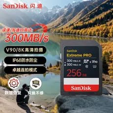 Cartão de memória SD Sandi 256G V90/8K Cartão de memória de câmera de alta velocidade 512G Velocidade de leitura e grava