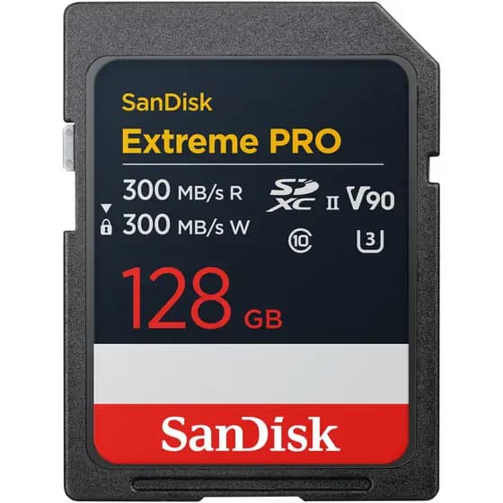 Cartão SD Sandi 128G Supreme Super Speed Nikon Z72 Cartão de memória para câmera V90 Cartão de memória 300M Canon R6II